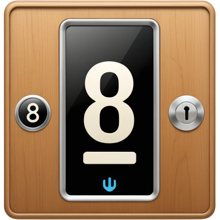 modern villa door number wood Japanese with smart screen lock emoji