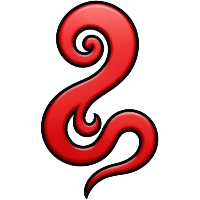 iOS sticker, dark mark, black shape, red dot, minimal emoji