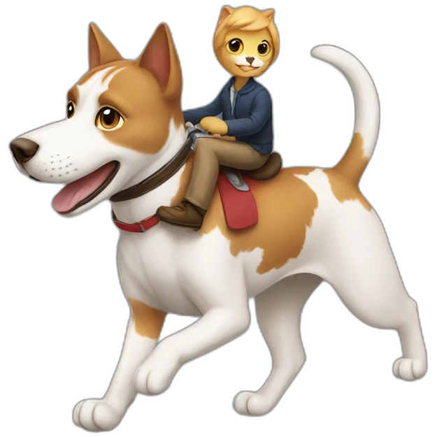 cat riding a dog emoji