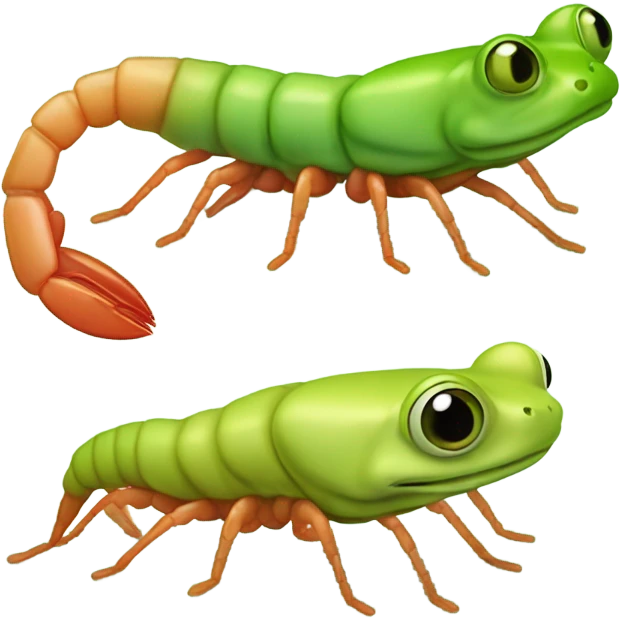 shrimp and a frog emoji