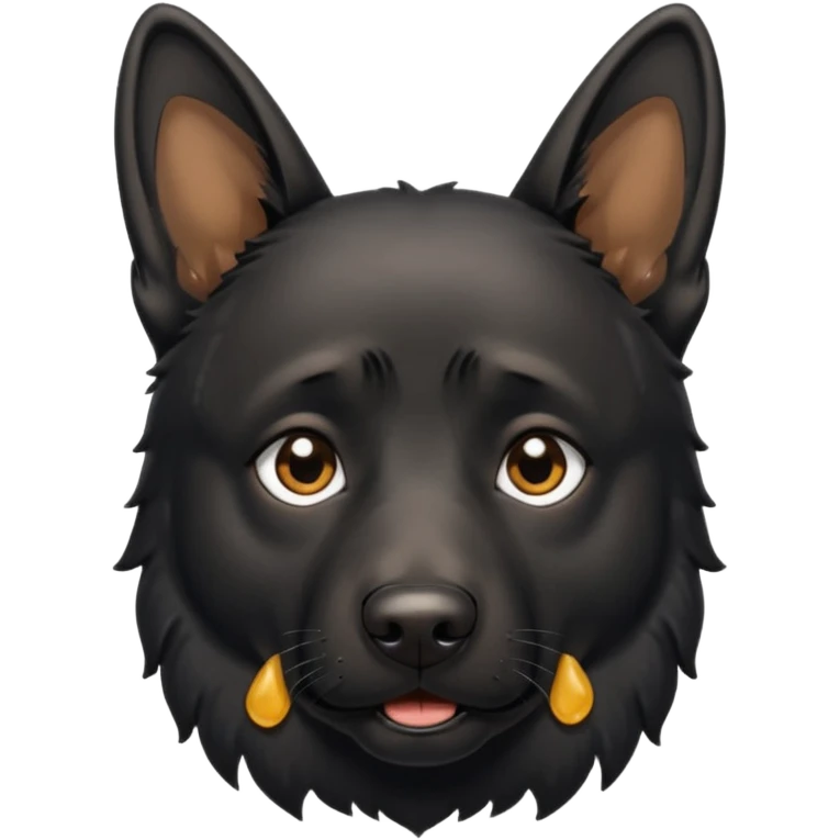 all black german shepherd face crying emoji