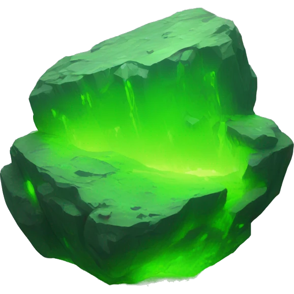 fluorescent green uranium-rock emoji