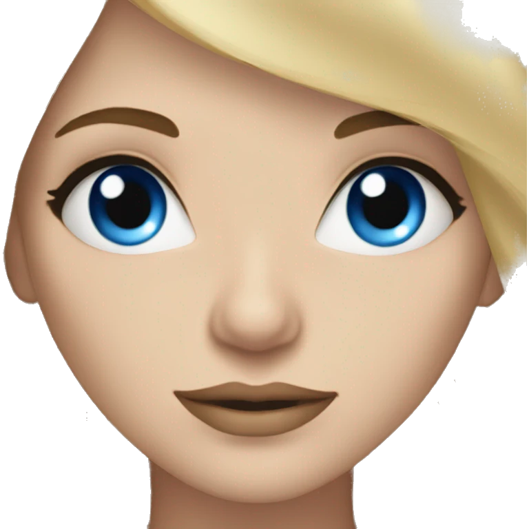 Long eyelashes blue eyes blonde hair woman emoji