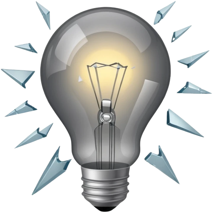 broken gray light bulb emoji