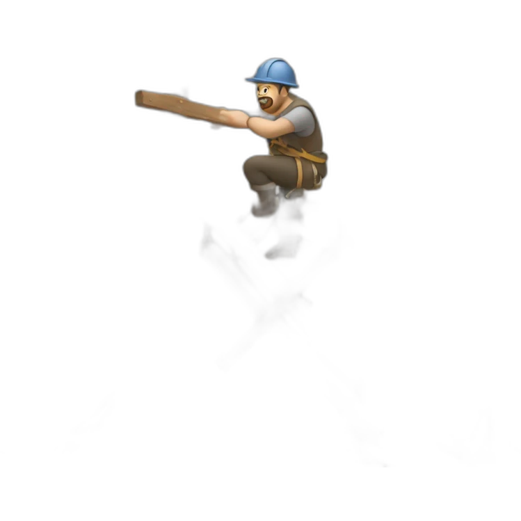 medieval scaffolder at work, on a scaffolding structure emoji
