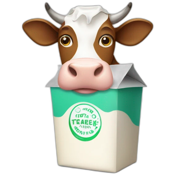 cow offerring tetrapack milk emoji