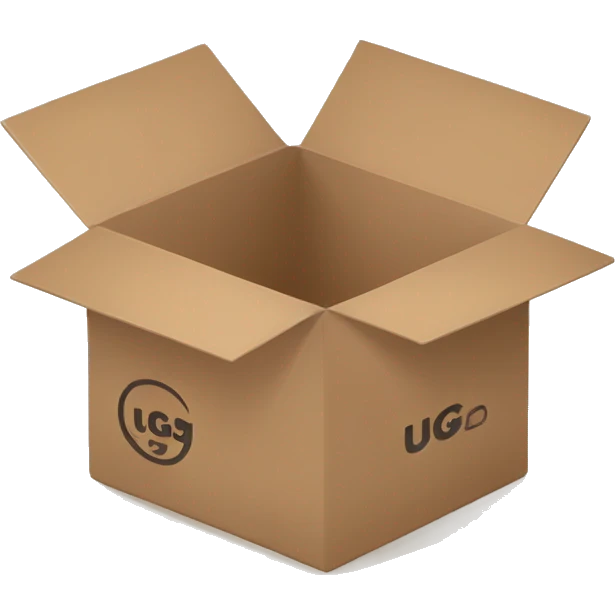 delivery box with text on that “UGG” emoji