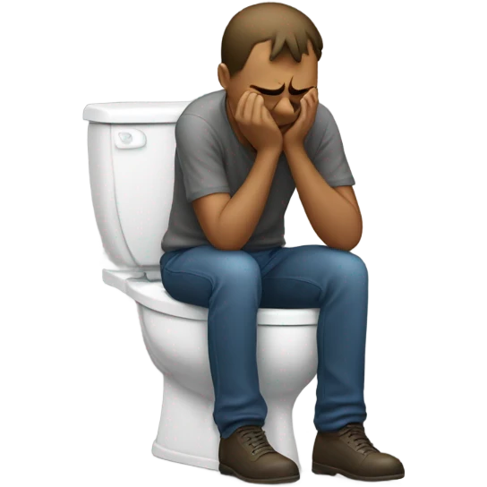 man on toilet crying emoji