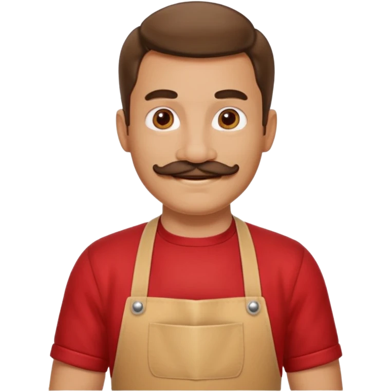 guy red apron smiling emoji