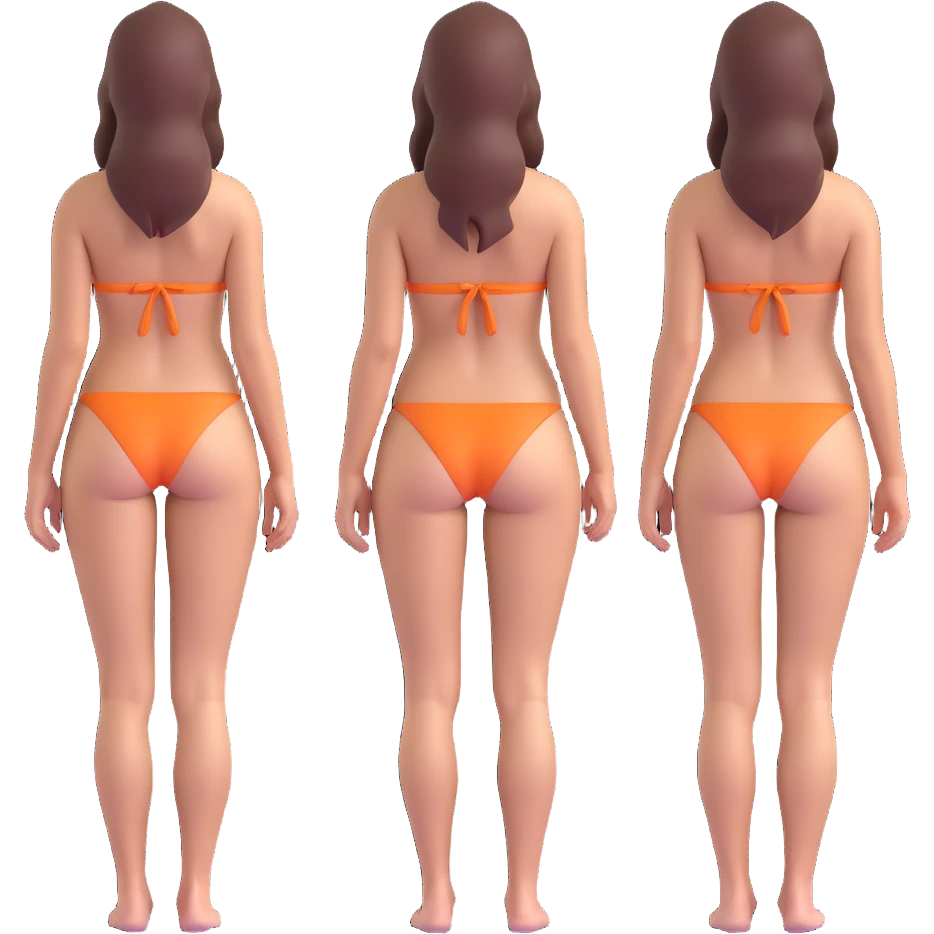 woman in bikini, back view emoji