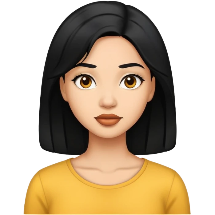 a light skin woman with black hair emoji