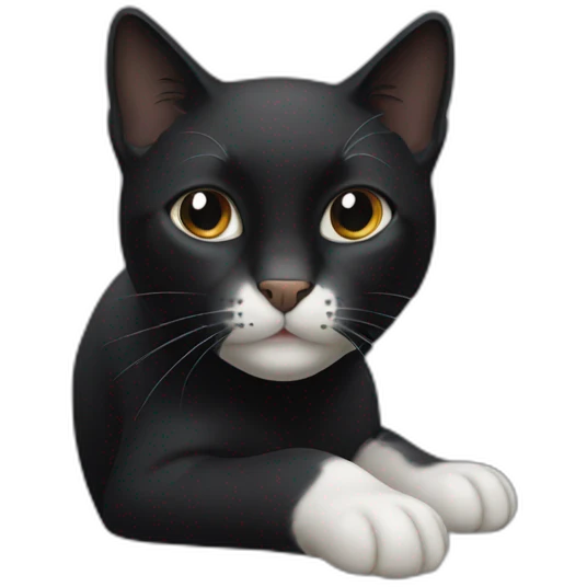 Black cat with a white nose emoji