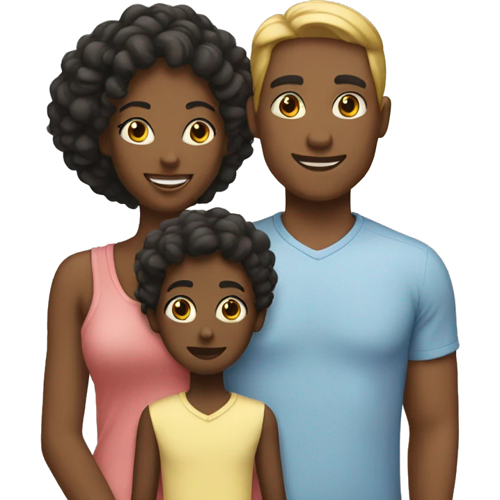 interracial couple with two kids emoji