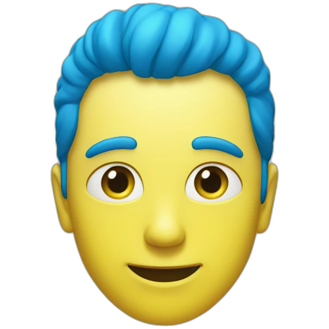 cœur Bleu vert jaune emoji