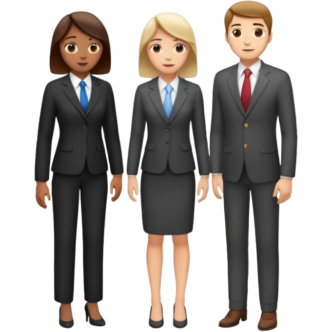 standing and saying goodbye 3 of coworkers to right side, full body view emoji