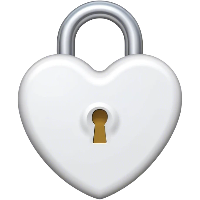 white cute heart lock emoji