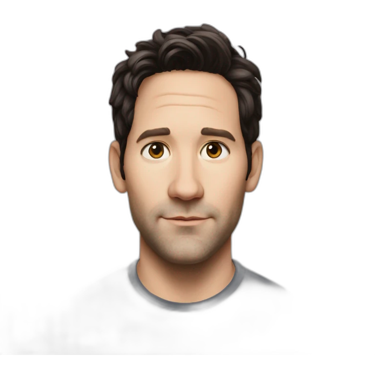 Paul rudd short hair smaller nose emoji