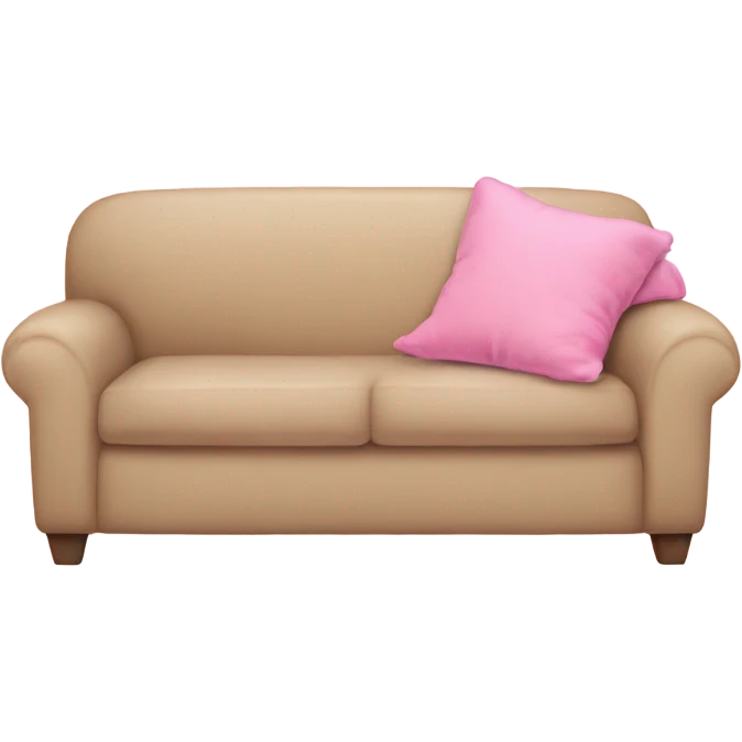 A pretty beige couch with a pink blanket emoji
