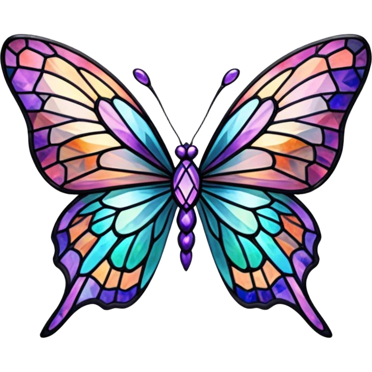 Nebula Gemstone Crystal Stained Glass Butterfly emoji