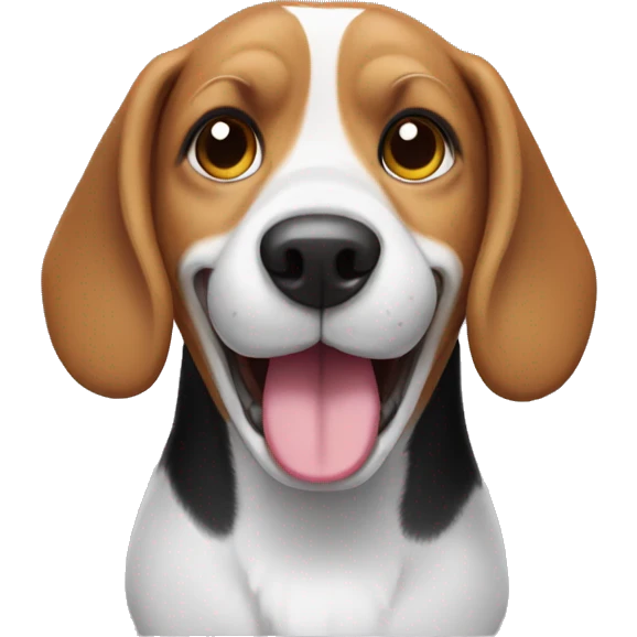 beagle with a smile emoji