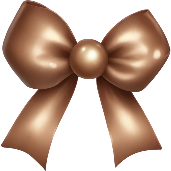 Brown pearl bow emoji