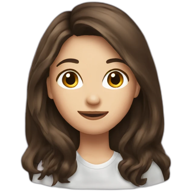 brunette long hair girl flirting emoji