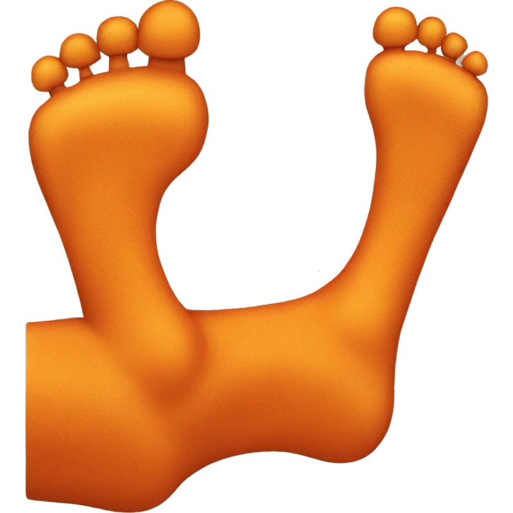 foot holding a cheeto emoji