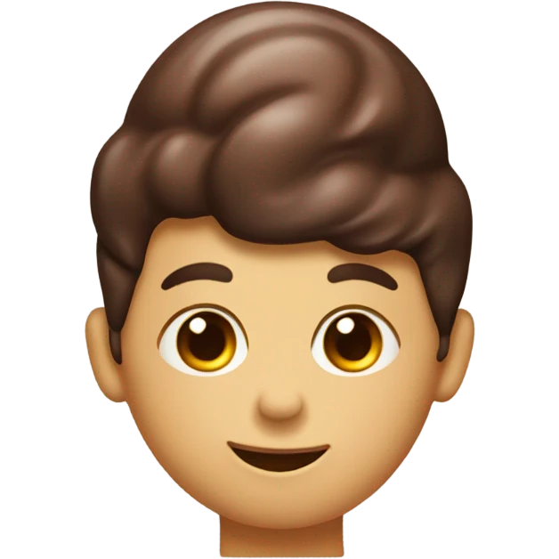 Boy with a chocolate ice cream scoop on his head emoji