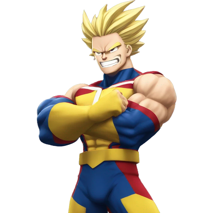 All might with his fist up, Smiling, saying  emoji