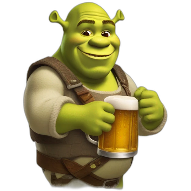 shrek qui bois une bière emoji