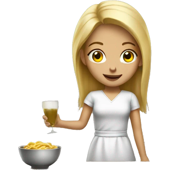 Blonde girl serving table emoji