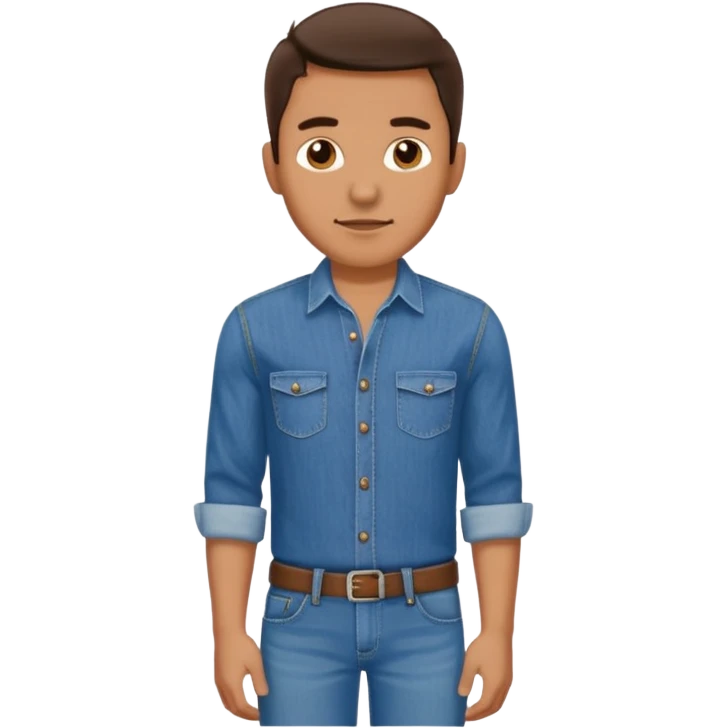 man in shirt with a blue shirt and blue jeans emoji