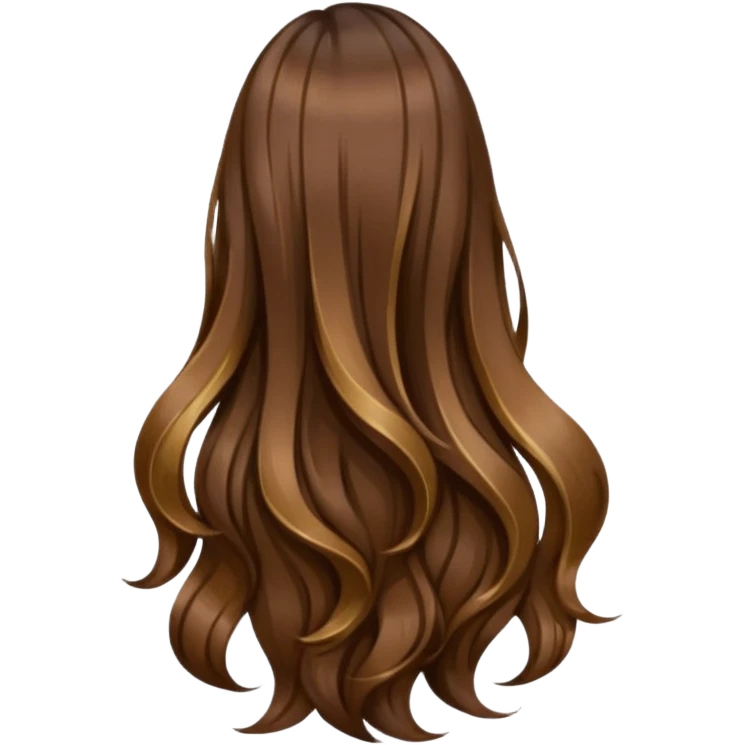 back view of long brown hair emoji