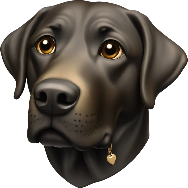 Labrador noir bronze collar emoji