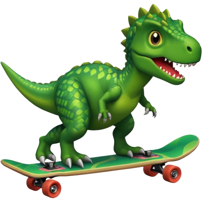 Dinosaur on a skateboard emoji