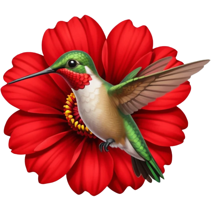 Hummingbird and flower emoji