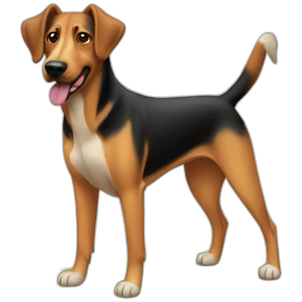 coonhound and German shepherd mix dog walking emoji