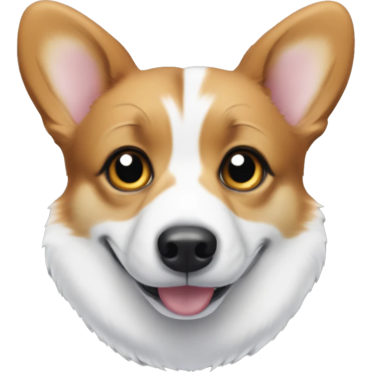 corgi, black and white corgi, different eyes, one eye brown, the other eye blue emoji