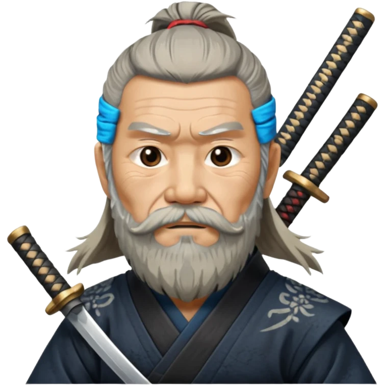 Elder samurai with beard polishing blade

































 emoji