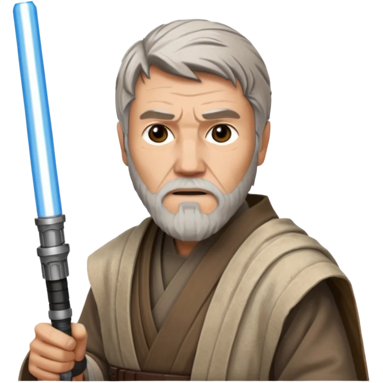 star wars master kenobi with one lightsaber emoji