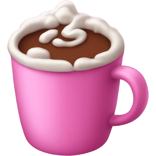 Hot cocoa in a pink cup emoji
