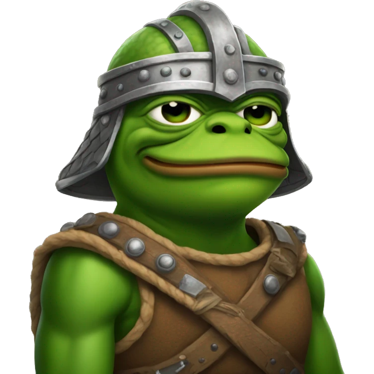 pepe frog but as a viking emoji