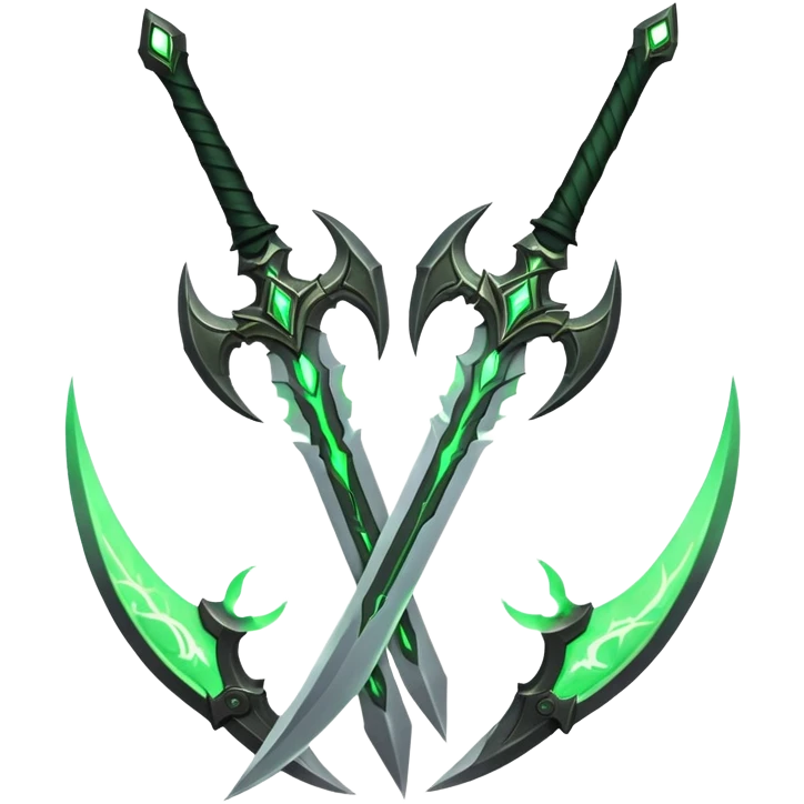 Warglaives from World of Warcraft, curved dual blades, Illidan Stormrage's weapons emoji