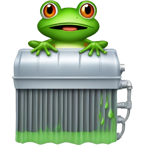 Frog opening car radiator water emoji