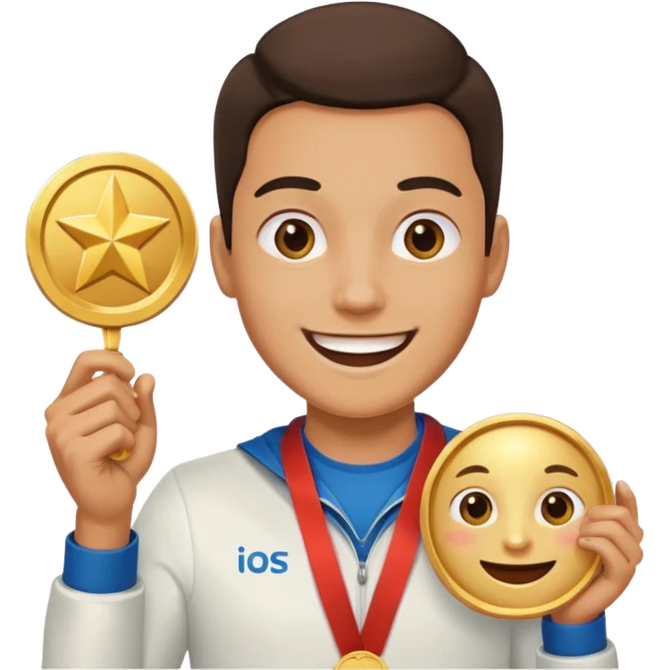 Person Winning a medal SUPER happy emoji