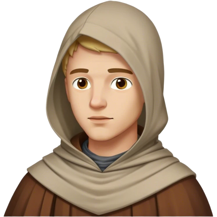 Medieval male plain hood without shoulder drape emoji