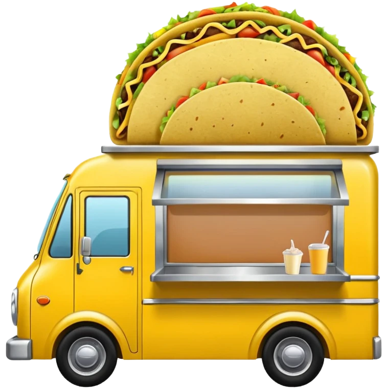 yellow tacos truck. emoji