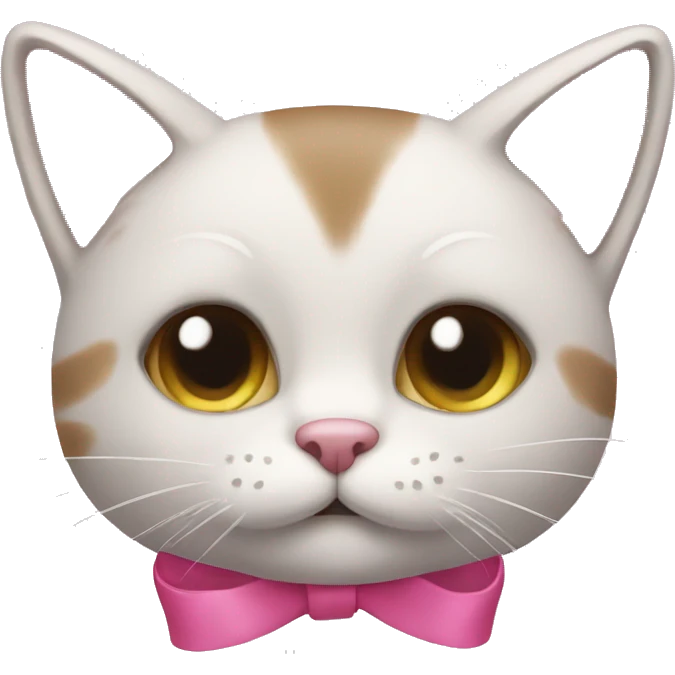 Cat with a pink bow emoji