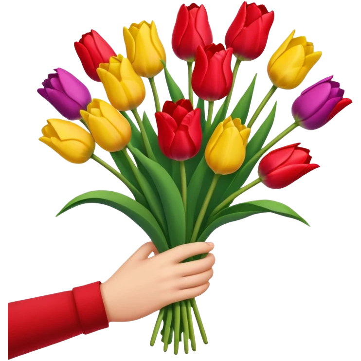 Hand holding tulips emoji