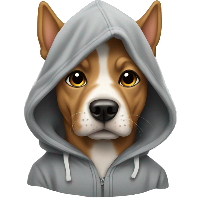 Dog wearing a hoodie emoji